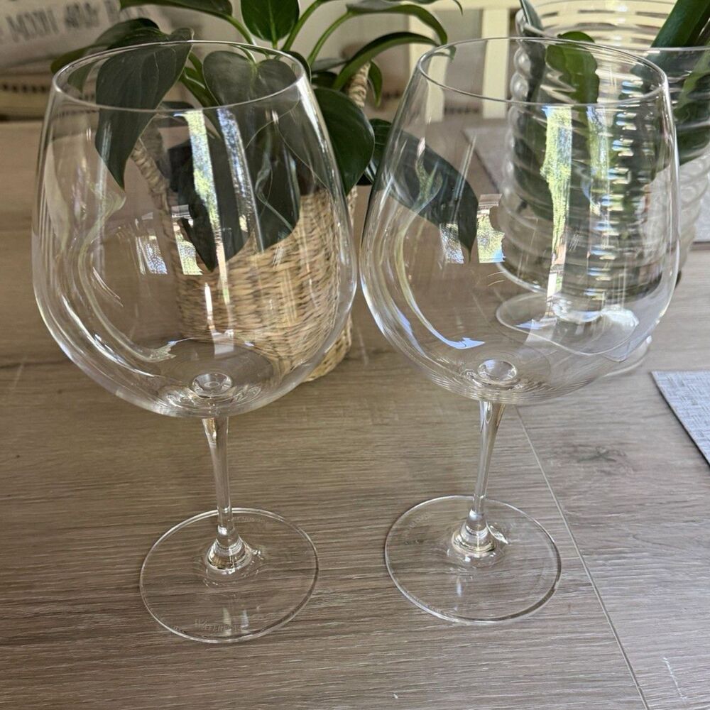Waterford Robert Mondavi Crystal Wine Glasses Set of 2 Balloon Goblets 9”